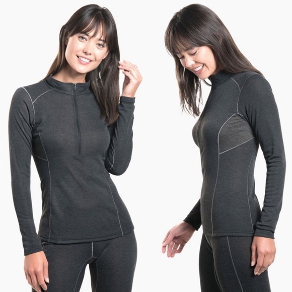 Kuhl Women's Akkomplice Zip Neck Shirt Style #4256 Size XS Base‎ Layer Charcoal - Picture 1 of 8
